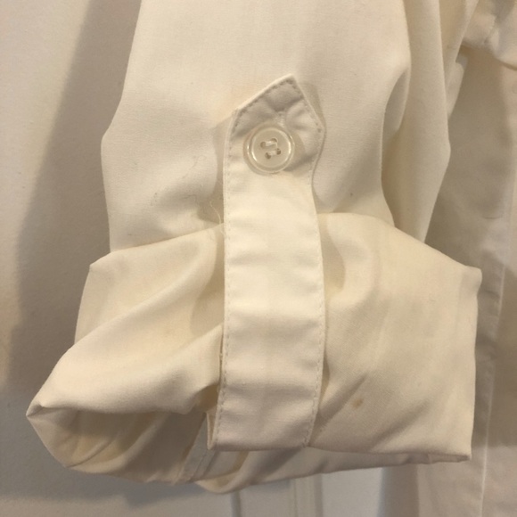 WHITE BLOUSE w/ Embroidered Collar and Front. Boho. Size XL - Picture 4 of 7